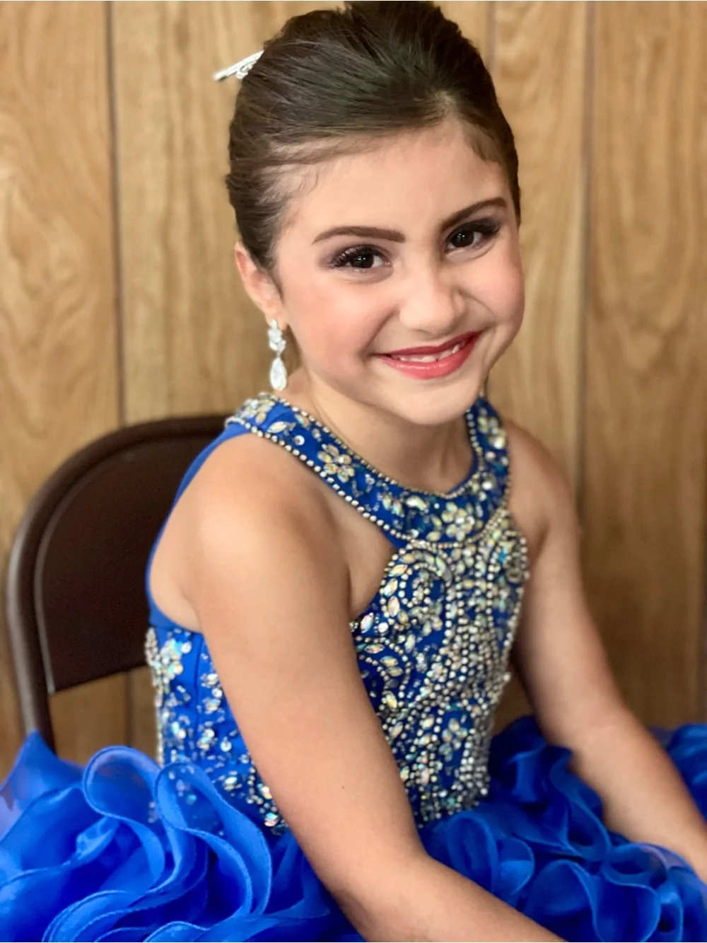 Tiffany & Co. Girls Royal Blue Beaded Ball Gown